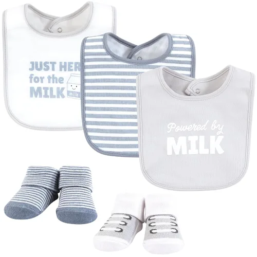 Vista 14 de Hudson Baby Conjunto de babero y calcetines unisex de algodón para bebé, Tamaño único Chica Calabaza