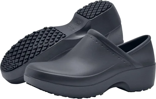 Vista 2 de Shoes for Crews Zuecos de trabajo antideslizantes para mujer, cómodos, antideslizantes, para el servicio de alimentos, hospitalidad, mantenimiento