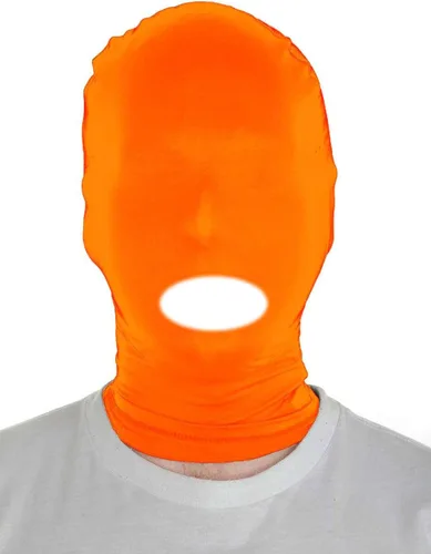 Vista 7 de Sheface Máscara con capucha de boca abierta de elastano para hombre y mujer, disfraz de cosplay de Halloween Negro