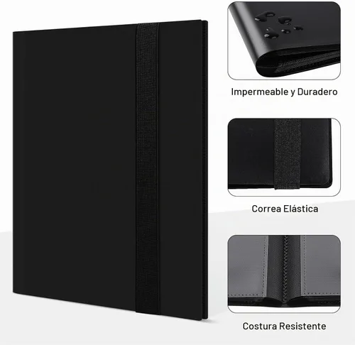 Vista 3 de Carpeta de cartas de 4 bolsillos para 160 fundas, carpeta de cartas álbum para colección de cartas intercambiables para cartas deportivas, cartas