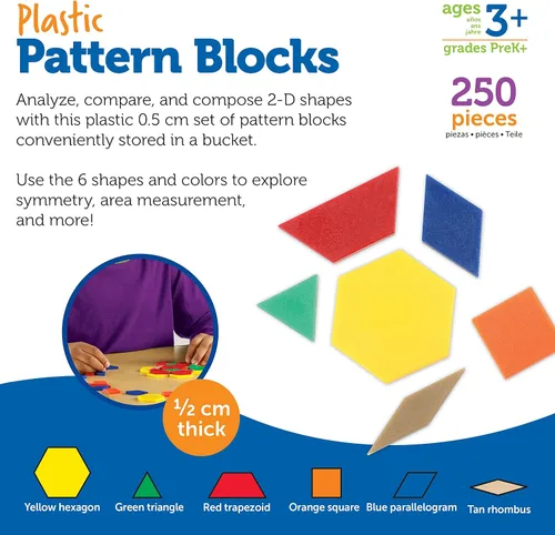 Vista 6 de Learning Resources. bloques plásticos con patrones (juego de 250)