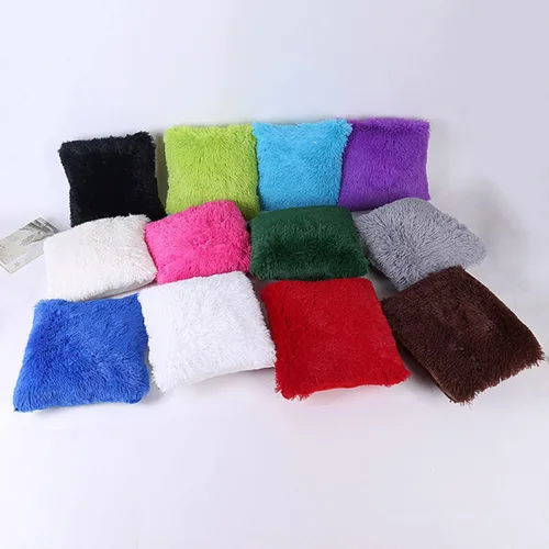 Vista 3 de Healifty 2pcs Deluxe Throw Cover Cushion Shell Case Sofa Crystal, azul para almohada decorativa Felpa Dormitorio número