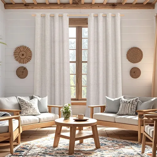 Vista 237 de BGment Cortinas de Lino Beige de 63 Pulgadas de Largo 2 Paneles - Tratamientos para Ventanas con Textura de Arpillera Filtrantes de Luz Cortinas B