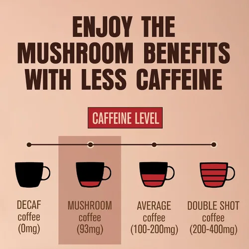 Vista 6 de ShroomDNA - Café orgánico de hongos con melena de león y hongos chaga, café instantáneo orgánico. Enfoque instantáneo + claridad todo el día.