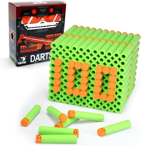 Vista 13 de EKIND 100 piezas de 2,83 pulgadas diseño hueco TPR dardos de cabeza suave rellenos de espuma tipo bala para armas Nerf N-strike Elite, 100, Blanco