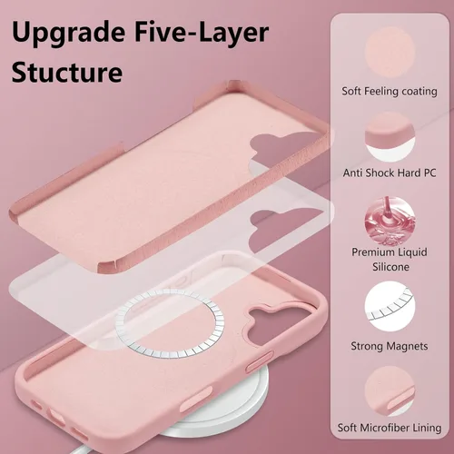 Vista 537 de Funda magnética de silicona para iPhone 13 Pro, color blanco antiguo [Compatible con Magsafe] [Forro de microfibra suave antiarañazos], funda