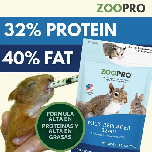 Vista 2 de Exotic Nutrition Set de lactancia de ardilla bebé (expandido) - Sustituto de leche, jeringas de alimentación