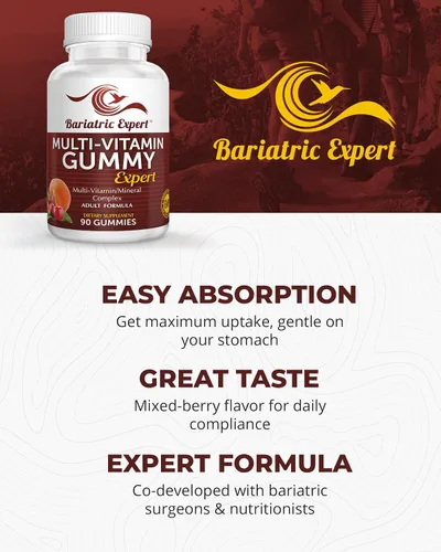 Vista 3 de Bariatric Expert - Gomitas multivitamínicas – Suplemento dietético de fusión rápida para adultos después de la manga gástrica y bypass, recomendado