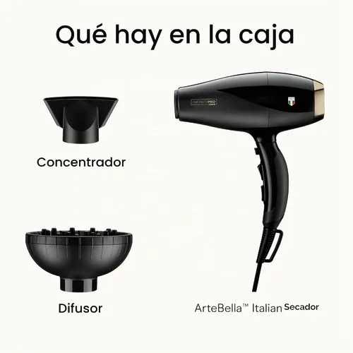 Vista 9 de Secador de pelo Conair, INFINITIPRO, ArteBella, rendimiento italiano