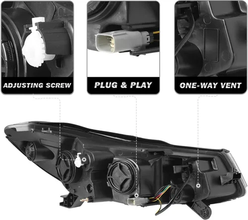 Vista 3 de SOCKIR Conjunto de faros delanteros Compatible con 2017-2022 Chevy TRAX sin DRL LED, no proyector, halógeno de reemplazo estilo OE, lámparas