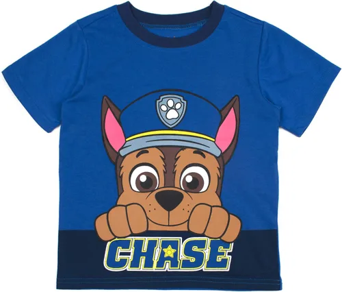 Vista 4 de Paw Patrol Nickelodeon Boys T-Shirt Pack for Toddler and Little Kids GreyRedWhiteYellowBlueNavy