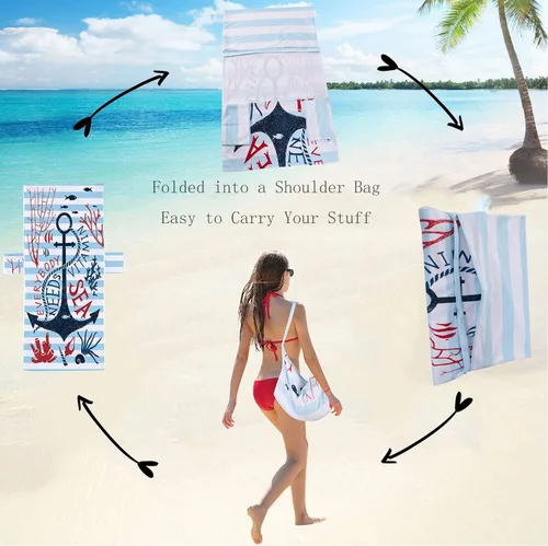 Vista 5 de Todo el Mundo Necesita Vitamina del Mar Funda para Silla de Playa con Bolsillos Laterales, Toalla Gruesa y de Secado Rápido para Tumbona, Piscina