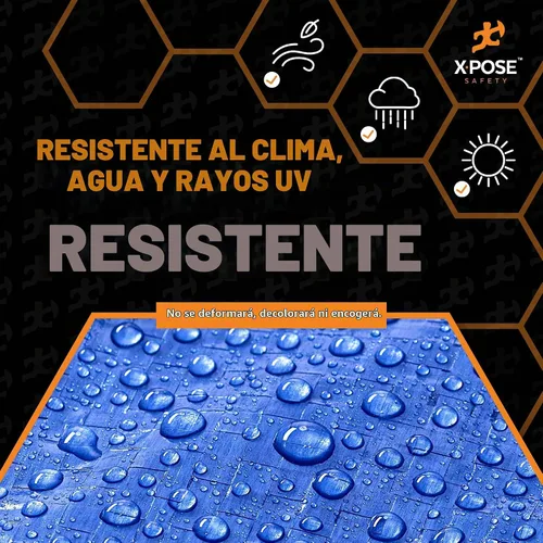 Vista 5 de Xpose Safety - Lona de polietileno ligera azul – Funda protectora multiusos, paño de goteo – duradero, impermeable, resistente a la intemperie