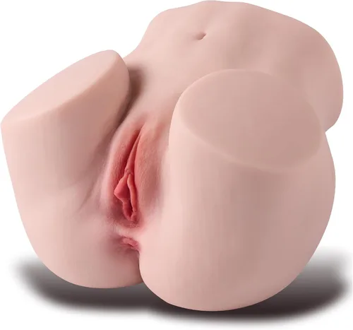 Vista 8 de Muñeca sexual para hombre, coño de bolsillo realista con trasero suave, juguete sexual masculino con vagina apretada y anal de doble canal