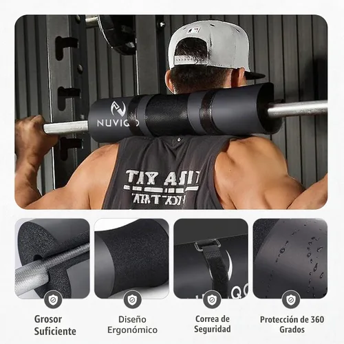 Vista 3 de Set de 9 accesorios para gimnasio con almohadilla para pesas con 2 correas de seguridad - 2 correas de tobillo para máquina de cable - 2 correas