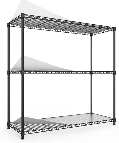Vista 9 de pouseayar Estantería de alambre de metal NSF de 3 niveles, capacidad de 1050 libras, estante de almacenamiento ajustable resistente