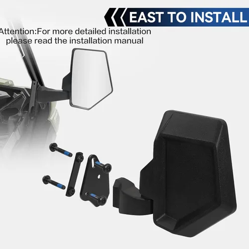 Vista 3 de Espejo Defender, espejo lateral UTV para sin puerta y puerta media y puerta completa, espejos UTV ajustables compatibles con Can Am Defender HD5 HD7