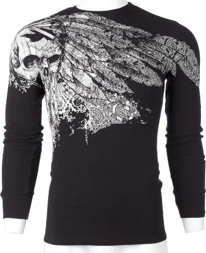 Vista 4 de Xtreme Couture by Affliction - Camisa térmica para hombre, color negro envejecido