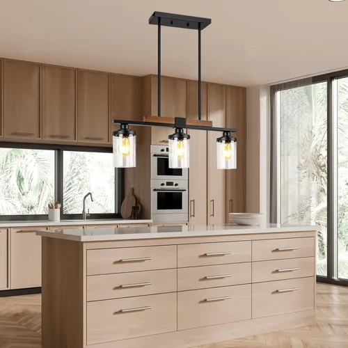 Vista 6 de VenzBlomia - Lámpara colgante de 3 luces para isla de cocina con altura ajustable