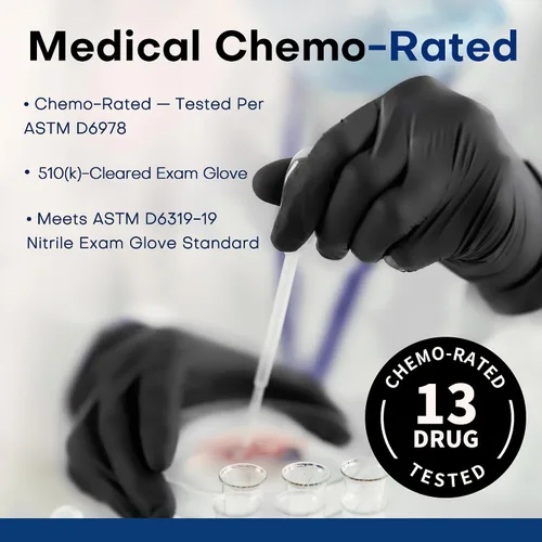 Vista 4 de Supmedic Medical Soft Max™ Black Nitrile Disposable Gloves, 100 Pcs, Latex-Free & Powder-Free Food Safe Food Prep Exam Gloves