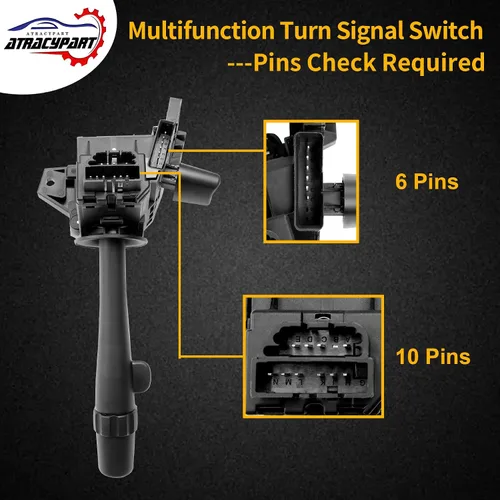Vista 4 de Interruptor de señal de giro multifunción, compatible con Chevy Impala 2006-2013, Impala Limited 2014-2016, Monte Carlo 2006-2007 - Control