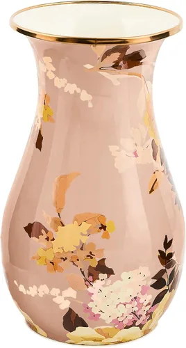 Vista 8 de MACKENZIE-CHILDS - Jarrón alto esmaltado, marrón rosa salvaje Hand-applied design, decorative flower vase and bouquet holder, made from enameled