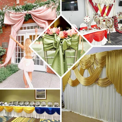 Vista 5 de Efavormart - Perno de satén para banquetes de boda de 54 pulgadas de ancho x 10 yardas, tela al por mayor, para decoración de fiestas, eventos, Beige
