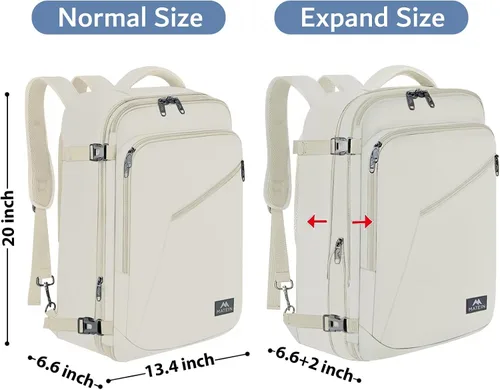 Vista 144 de MATEIN - Mochila de viaje extragrande de 10.56 galones, mochila de viaje ampliable apta para aerolíneas, para viajeros de fin de semana, hombres