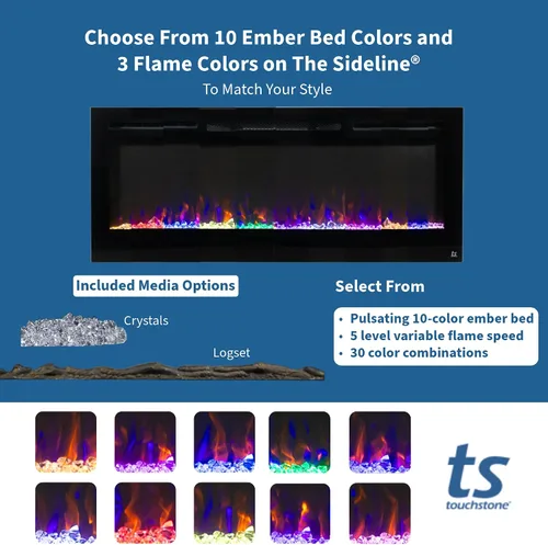 Vista 5 de Touchstone Sideline - Chimenea eléctrica empotrable