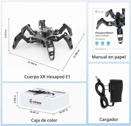 Vista 5 de Kit de robot Hexapod para ESP32, robot araña STEM para caminar, soporta programación Arduino C, App RC, transmisión de video, kit de marco