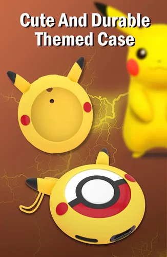 Vista 2 de Funda de silicona para Pokémon GO Plus +, funda protectora para Pokémon GO Plus + 2023 con correa para la muñeca - Amarillo