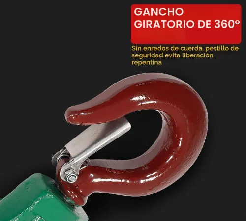 Vista 3 de Mytee Products Bloque de arrebate con gancho WLL 2 Toneladas Polea de 3"' + ' Cable de alambre de 3/8" Pulley para rescate con enrollamiento de 1