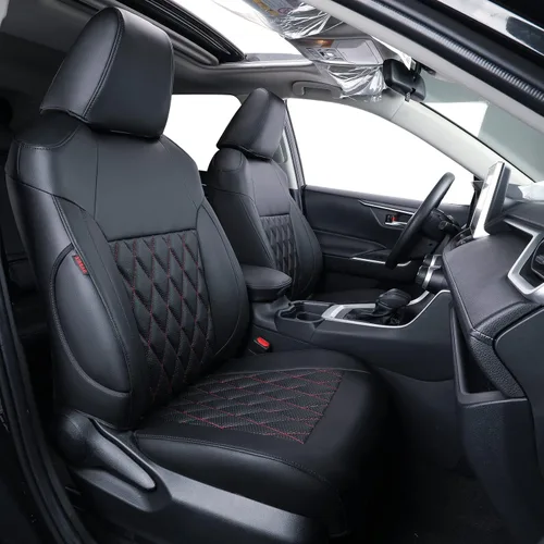 Vista 15 de coverdream Fundas de asiento personalizadas para Toyota RAV4 2019-2025, no Piel sintética (beige)