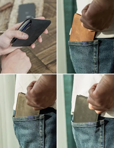 Vista 16 de Handcrafted Genuine Leather Wallets, Minimalist Cardholders, and Passport Covers, Handmade Gift