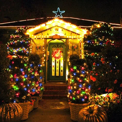 Vista 3 de JMEXSUSS Guirnalda de 250 luces LED que cambian de color, 11 modos, luces cálidas y multicolor para árbol de Navidad con luces de Navidad remotas al