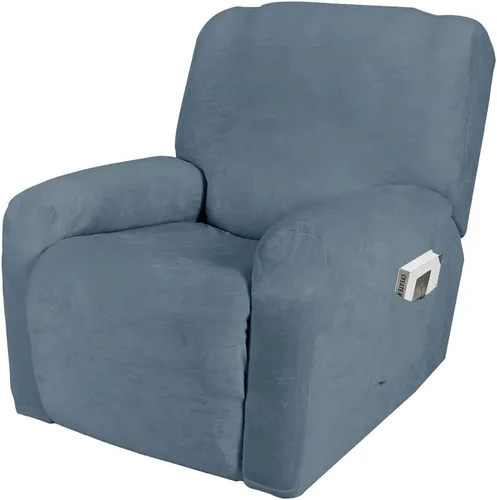 Vista 8 de vctops Fundas reclinables de felpa de terciopelo de lujo, 4 piezas, fundas elásticas y suaves para sofá, protector antideslizante de muebles
