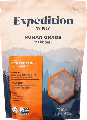 Vista 8 de Marca Amazon – Wag Expedition - Galletas orgánicas de grado humano para perros, sin OMG, plátano y coco, 10 onzas