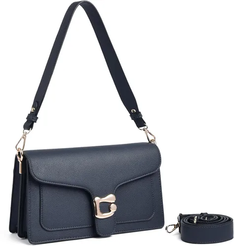 Vista 18 de Travistar Bolsos cruzados para mujer de moda - Pequeño bolso cruzado de hombro con 2 correas, bolso de mano de cuero, bolso de noche de embrague
