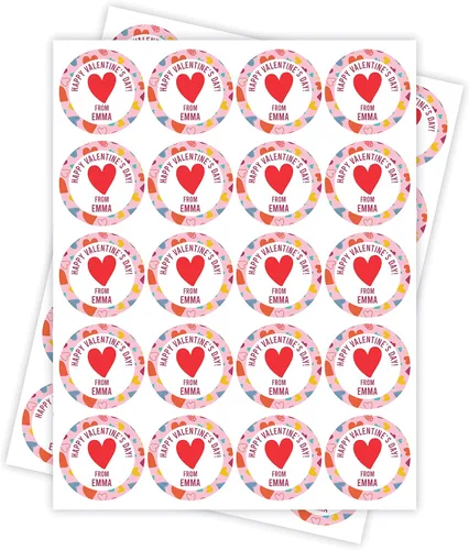 Vista 4 de Calcomanías personalizadas para el día de San Valentín, pegatinas personalizadas para el día de San Valentín, etiquetas de San Valentín, regalos