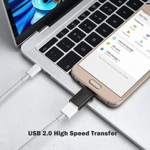 Vista 4 de Paquete de 5 adaptadores Micro USB a USB OTG, USB A a Micro USB, compatible con S7 LG, mouse, unidad flash, teclado, controlador de juegos, negro
