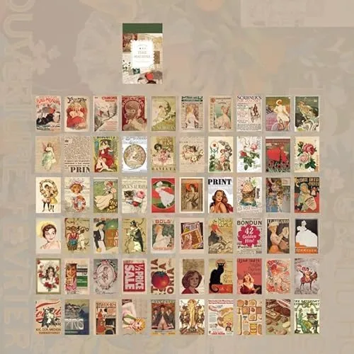 Vista 4 de Calcomanías para álbum de recortes, kit de papel estético para caballero, agenda, diario, diario, suministros decorativos, 40 unidades/paquete