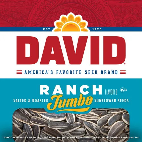 Vista 4 de DAVID Seeds Semillas de girasol gigantes tostadas y saladas, aptas para dieta cetogénica, 5.25 onzas