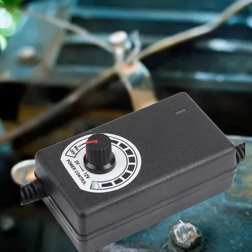 Vista 2 de Convertidor de CA a CC 110V-240V a 3-12V Adaptador de corriente 2A con enchufe de EE. UU. para ventilador eléctrico, motor de taladro, control
