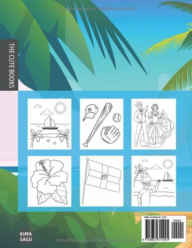Vista 2 de REPÚBLICA DOMINICANA LIBRO DE COLOREAR PARA NIÑOS 80 divertidas páginas de colorear para niños de todas las edades 8.5 x 11" Impresión a una cara
