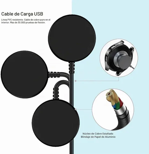 Vista 5 de Paquete de 2 adaptadores de cargador de reloj compatibles con Samsung Galaxy Watch 8/8 Classic /7/6/5/4/3/FE/Active 2/Active Classic/5/5 Pro/4/4