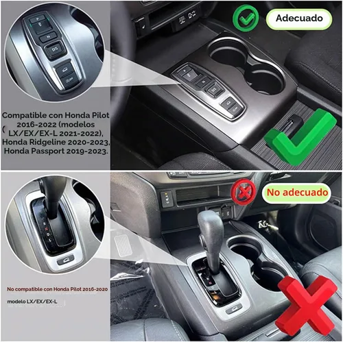 Vista 6 de Cubierta del panel de la palanca de cambios para Honda Pilot 2016-2022/Ridgeline 2020-2023/Passport 2019-2023, accesorios de plástico ABS para Azul