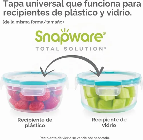 Vista 6 de Snapware Total Solution Paquete de 2 (5.5 Tazas) Juego de Contenedores de Almacenamiento de Alimentos de Plástico, Tapas Herméticas y a Prueba