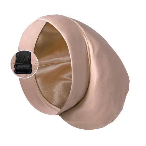 Vista 11 de Gorro de satén con forro de seda, cubierta ajustable para el cabello para mujeres y hombres, gorro de noche para el cuidado de pacientes