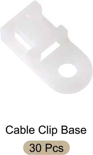 Vista 5 de Base de clip de alambre flexible para montaje de brida de cables, [para alambre, cable, cuerda] - 0.205 in/blanco/30 piezas