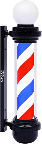 Vista 6 de Luz de poste de barbero de 27 pulgadas rojo blanco y azul